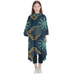 Flowers Pattern Design Abstract Kids  Hooded Rain Ponchos