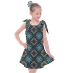 Flowers Pattern Design Abstract Kids  Tie Up Tunic Dress