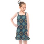 Flowers Pattern Design Abstract Kids  Overall Dress