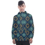 Flowers Pattern Design Abstract Men s Front Pocket Pullover Windbreaker