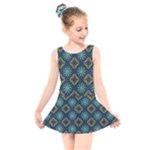 Flowers Pattern Design Abstract Kids  Skater Dress Swimsuit