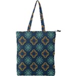 Flowers Pattern Design Abstract Double Zip Up Tote Bag