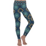 Flowers Pattern Design Abstract Kids  Lightweight Velour Classic Yoga Leggings