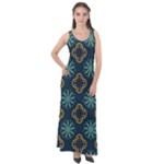 Flowers Pattern Design Abstract Sleeveless Velour Maxi Dress