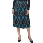 Flowers Pattern Design Abstract Classic Velour Midi Skirt 