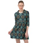 Flowers Pattern Design Abstract Mini Skater Shirt Dress