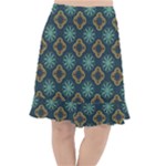 Flowers Pattern Design Abstract Fishtail Chiffon Skirt