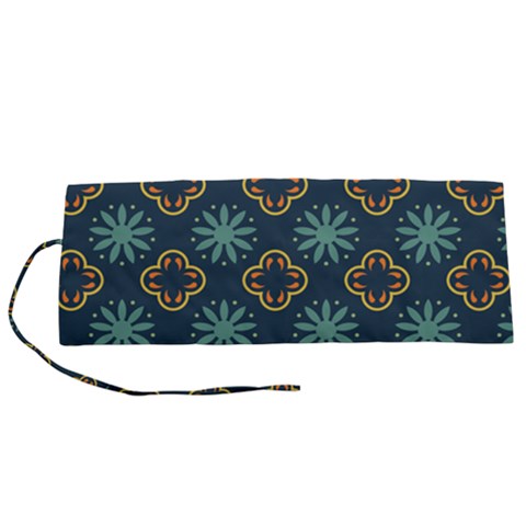 Flowers Pattern Design Abstract Roll Up Canvas Pencil Holder (S) from ArtsNow.com