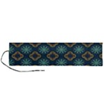 Flowers Pattern Design Abstract Roll Up Canvas Pencil Holder (L)