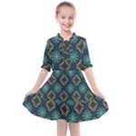 Flowers Pattern Design Abstract Kids  All Frills Chiffon Dress