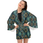 Flowers Pattern Design Abstract Long Sleeve Kimono