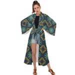 Flowers Pattern Design Abstract Maxi Kimono