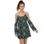 Flowers Pattern Design Abstract Boho Dress