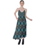 Flowers Pattern Design Abstract Tie Back Maxi Dress