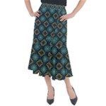 Flowers Pattern Design Abstract Midi Mermaid Skirt