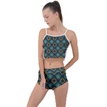 Flowers Pattern Design Abstract Summer Cropped Co-Ord Set