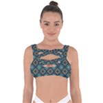 Flowers Pattern Design Abstract Bandaged Up Bikini Top