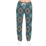 Flowers Pattern Design Abstract Women Velvet Drawstring Pants