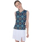 Flowers Pattern Design Abstract Women s Sleeveless Sports Top