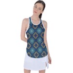 Flowers Pattern Design Abstract Racer Back Mesh Tank Top