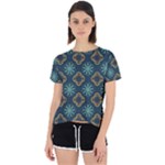 Flowers Pattern Design Abstract Open Back Sport T-Shirt