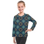 Flowers Pattern Design Abstract Kids  Long Mesh T-Shirt