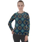 Flowers Pattern Design Abstract Women s Long Sleeve Raglan T-Shirt