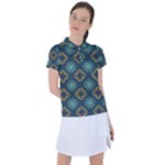 Flowers Pattern Design Abstract Women s Polo T-Shirt