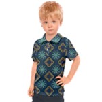 Flowers Pattern Design Abstract Kids  Polo T-Shirt