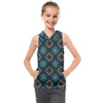 Flowers Pattern Design Abstract Kids  Sleeveless Hoodie