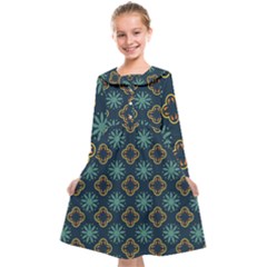 Flowers Pattern Design Abstract Kids  Midi Sailor Dress from ArtsNow.com