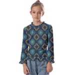 Flowers Pattern Design Abstract Kids  Frill Detail T-Shirt