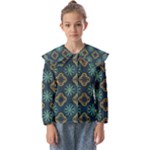 Flowers Pattern Design Abstract Kids  Peter Pan Collar Blouse