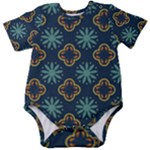 Flowers Pattern Design Abstract Baby Short Sleeve Bodysuit