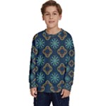 Flowers Pattern Design Abstract Kids  Crewneck Sweatshirt