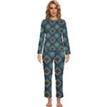 Flowers Pattern Design Abstract Womens  Long Sleeve Lightweight Pajamas Set