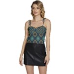 Flowers Pattern Design Abstract Flowy Camisole Tie Up Top