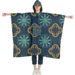 Flowers Pattern Design Abstract Women s Hooded Rain Ponchos