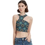 Flowers Pattern Design Abstract Cut Out Top