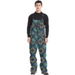 Flowers Pattern Design Abstract Men s Front Zip Ski And Snowboard Bib Pants