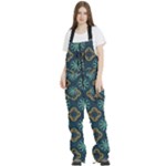 Flowers Pattern Design Abstract Women s Front Zip Ski And Snowboard Bib Pants