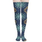 Flowers Pattern Design Abstract Thigh High Stockings