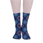 Flowers Pattern Design Abstract Smooth Crew Length Tube Socks