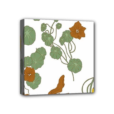 Nasturtium Flowers Plant Leaves Mini Canvas 4  x 4  (Stretched) from ArtsNow.com