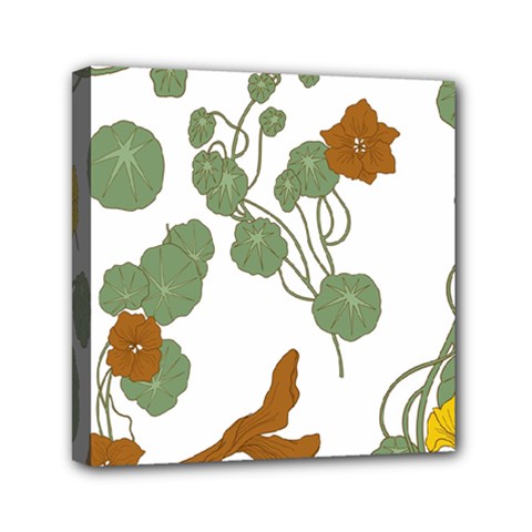 Nasturtium Flowers Plant Leaves Mini Canvas 6  x 6  (Stretched) from ArtsNow.com