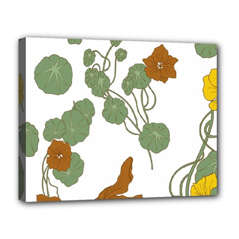 Nasturtium Flowers Plant Leaves Canvas 14  x 11  (Stretched) from ArtsNow.com