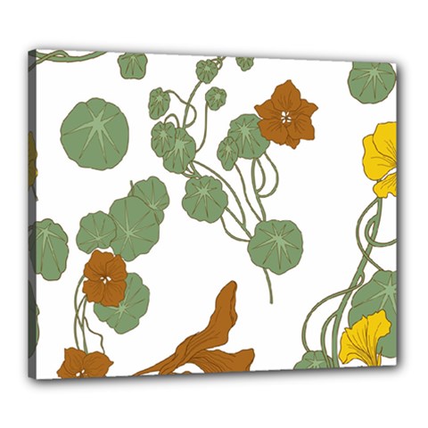 Nasturtium Flowers Plant Leaves Canvas 24  x 20  (Stretched) from ArtsNow.com