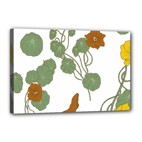 Nasturtium Flowers Plant Leaves Canvas 18  x 12  (Stretched) from ArtsNow.com