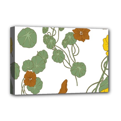 Nasturtium Flowers Plant Leaves Deluxe Canvas 18  x 12  (Stretched) from ArtsNow.com