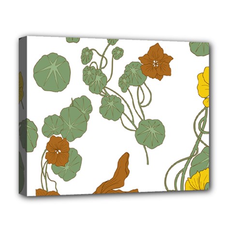 Nasturtium Flowers Plant Leaves Deluxe Canvas 20  x 16  (Stretched) from ArtsNow.com